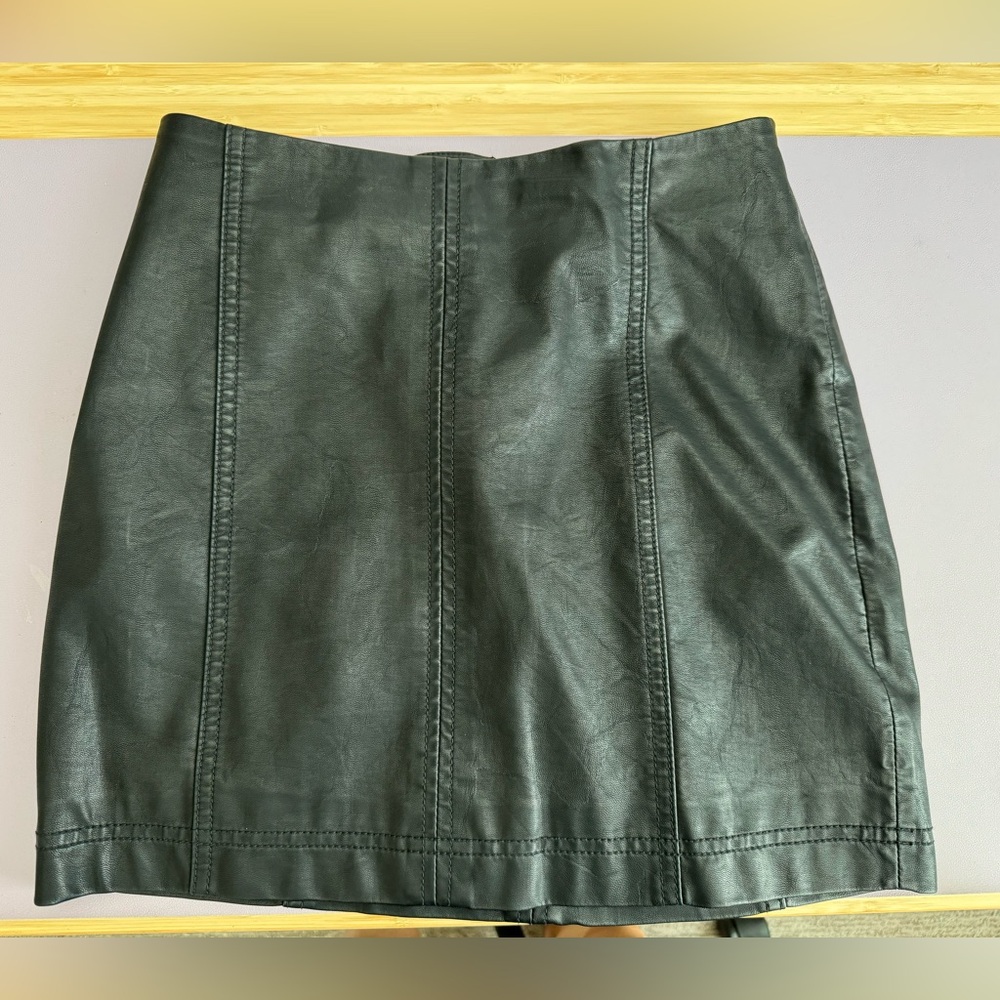 Free People faux leather mini skirt